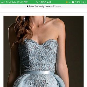 Prom Evening Dress- Detachable Overskirt